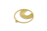 Brass Round Charm, 8 Raw Brass Rainbow Patterned Round Shaped Charms With 1 Loop, Findings (20x18x0.60mm) SMP0282 A2639