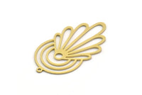Brass Leaf Charm, 4 Raw Brass Leaf Charms With 1 Loop, Charm Pendants (38x20x0.60mm) SMP0285