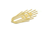 Brass Oval Charm, 4 Raw Brass Oval Charms With 1 Loop, Earring Charms (44x22x0.60mm) SMP0293