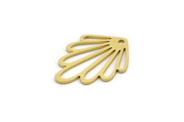 Brass Leaf Charm, 12 Raw Brass Leaf Charms With 1 Hole, Charm Pendants (19x14x0.60mm) SMP0294 A5465