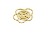 Brass Flower Charm, 8 Raw Brass Flower Shaped Charms, Charm Pendants, Earring Findings (19x18x0.60mm) SMP0295