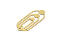 Brass Oval Charm, 4 Raw Brass Oval Charms With 2 Loops, Earring Charms (40x17x0.60mm) SMP0297