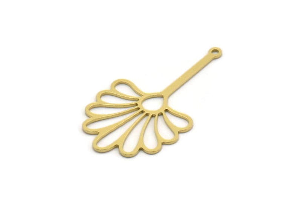 Brass Leaf Charm, 8 Raw Brass Leaf Charms With 1 Loop, Charm Pendants (34x19x0.60mm) SMP0301