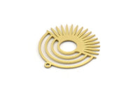 Brass Sun Charm, 8 Raw Brass Rainbow Charms With 1 Loop, Findings (25x23.5x0.60mm) SMP0305