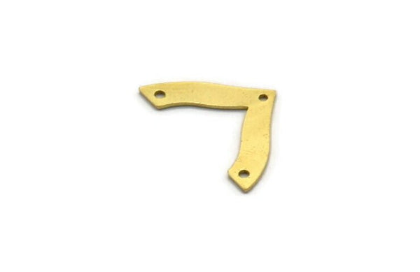 Brass Charm, 24 Raw Brass, Brass Pendants, Charm Pendants, V Shaped Charms, Brass V Shaped Charms With 3 Holes (19.5x12x0.60mm) A6657