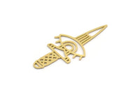 Brass Sword Charm, 6 Raw Brass Sword Charms With 1 Loop, Eye Charms, Pendants, Findings (42x19x0.60mm) SMP0310