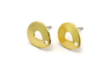 Brass Drop Earring, 8 Raw Brass Drop Shaped Stud Earrings With 1 Hole (12x10x0.70mm) M01641 A5557
