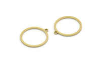 Brass Round Charm, 12 Raw Brass Round Shaped Charms With 1 Loop, Earring Findings, Geometric Charms (22x20x1mm) A3841