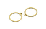 Brass Round Charm, 12 Raw Brass Round Shaped Charms With 1 Loop, Earring Findings, Geometric Charms (22x20x1mm) A3841
