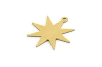 Brass Star Charm, 24 Raw Brass Star Charms With 1 Loop, Charm Pendants (19x18x0.60mm) SMP0314 A2927