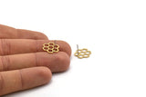 Brass Honeycomb Earring, 6 Raw Brass Honeycomb Stud Earrings (14x0.80mm) E080 A3319