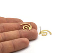 Brass Wavy Earring, 10 Raw Brass Wavy Shaped Stud Earrings With 1 Hole (18x15x0.60mm) D961 A6873