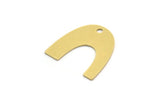 Brass Charm, 10 Raw Brass, Brass Pendants, Charm Pendants, U Shaped Charms, Brass U Shape Charms With 1 Hole (20x19x0.60mm) A3923