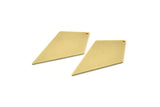 Brass Diamond Charm, 4 Raw Brass Diamond Charms With 1 Hole, Findings (47.5x26.5x1mm) A3998