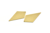 Brass Diamond Charm, 4 Raw Brass Diamond Charms With 1 Hole, Findings (47.5x26.5x1mm) A3998