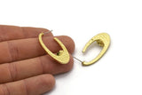 Earring Studs, 2 Raw Brass - Oval Shaped Stud Earrings With Pad For 7mm Stone - Brass Earrings - Earrings (39x18x2mm) N2413