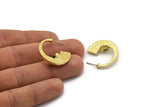 Earring Studs, 2 Raw Brass - Round Shaped Stud Earrings With Pad For 7mm Stone - Brass Earrings - Earrings (27x2mm) N2296