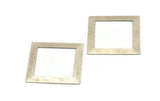 Gümüş Kare Charm, 2 Antik Gümüş Kaplama Pirinç Kare Charm, Küpeler, Bulgular (50x7x0,80 mm) E639