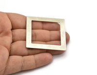 Gümüş Kare Charm, 2 Antik Gümüş Kaplama Pirinç Kare Charm, Küpeler, Bulgular (50x7x0,80 mm) E639