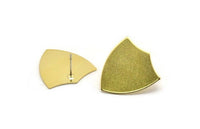 Brass Rosette Earring, 4 Raw Brass Stud Earrings (24x22x0.80mm) B0141 A6858