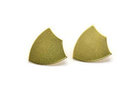 Brass Rosette Earring, 4 Raw Brass Stud Earrings (24x22x0.80mm) B0141 A6858