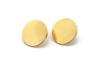 Brass Round Earring, 6 Raw Brass Round Stamping Blanks, Findings (19x1mm) D1272 A3318