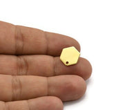 Brass Honeycomb Earring, 8 Raw Brass Hexagon Stud Earrings (12.5x0.80mm)  B0100 A3606