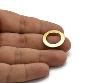 Brass Circle Earring, 6 Raw Brass Circle Stud Earrings (22x3.5x0.7mm) B0101 A3840