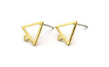 Brass Triangle Earring, 8 Raw Brass Triangle Stud Earrings With 1 Loop (12x11.5x0.8mm) BS 2259 A6866