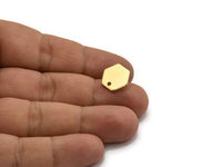 Brass Honeycomb Earring, 8 Raw Brass Hexagon Stud Earrings (12x1.2mm) BS 2010 A6867