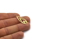 Brass Drop Charm, 8 Raw Brass Drop Charms With 1 Hole, Earrings, Findings (31.5x12x0.60mm) SMP0323