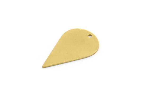 Brass Drop Charm, 12 Raw Brass Drop Charms With 1 Hole, Earrings, Findings (21.5x13x0.60mm) SMP0327