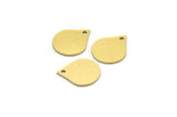 Brass Drop Charm, 24 Raw Brass Drop Charms With 1 Hole, Earrings, Findings (12x10x0.60mm) SMP0329