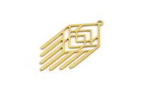 Brass Charm, 6 Raw Brass, Brass Pendants, Charm Pendants, U Shaped Charms, Brass Charms With 1 Loop (32x15.5x0.60mm) SMP0330