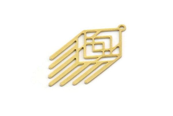 Brass Charm, 6 Raw Brass, Brass Pendants, Charm Pendants, U Shaped Charms, Brass Charms With 1 Loop (32x15.5x0.60mm) SMP0330
