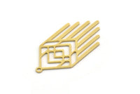 Brass Charm, 6 Raw Brass, Brass Pendants, Charm Pendants, U Shaped Charms, Brass Charms With 1 Loop (32x15.5x0.60mm) SMP0330