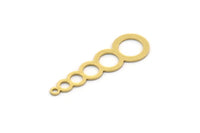Brass Round Charm, 10 Raw Brass Round Shaped Charms With 1 Loop, Circles Charm, Pendants, Findings (32x10x0.60mm) SMP0331