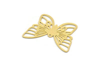 Brass Butterfly Charm, 4 Raw Brass Butterfly Charms With 1 Loop, Earring Findings (26x34x0.60mm) SMP0337