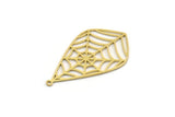 Brass Drop Charm, 4 Raw Brass Spider Web Charms With 1 Loop, Charm Pendants (36x21x0.60mm) SMP0344