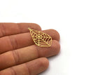 Brass Drop Charm, 4 Raw Brass Spider Web Charms With 1 Loop, Charm Pendants (36x21x0.60mm) SMP0344