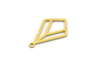 Brass Diamond Charm, 12 Raw Brass Diamond Shaped Charms With 1 Loop, Pendant Findings (20x12x0.60mm) SMP0348