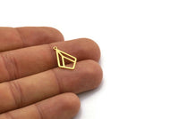 Brass Diamond Charm, 12 Raw Brass Diamond Shaped Charms With 1 Loop, Pendant Findings (20x12x0.60mm) SMP0348