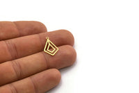 Brass Diamond Charm, 12 Raw Brass Diamond Shaped Charms With 1 Loop, Pendant Findings (20x12x0.60mm) SMP0352