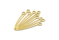 Brass Fringed Charm, 4 Raw Brass Fringe Shaped Charms With 1 Hole (44x32x0.80mm) SMP0362