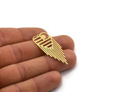 Brass Fringed Charm, 4 Raw Brass Fringe Shaped Charms With 1 Loop, Heart Charm, Findings (43x17x0.60mm) SMP0363