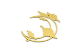 Brass Cloud Charm, 4 Raw Brass Crescent Moon Charms With 1 Loop, Earring Findings (40x32x0.80mm) SMP0367