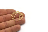 Brass Leaf Charm, 2 Raw Brass Leaf Charms With 1 Hole, Charm Pendants (35x30x0.60mm) SMP0368