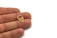 Brass Drop Charm, 12 Raw Brass Drop Charms With 1 Loop, Earrings, Findings (21x12x0.60mm) SMP0369