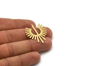 Brass Irregular Charm, 6 Raw Brass Irregular Shaped Charms With 1 Loop, Charm Pendants (34x28x0.60mm) SMP0377