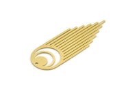 Brass Round Charm, 6 Raw Brass Round Charms With 1 Hole, Fringed Charms, Findings (45x16x0.60mm) SMP0378